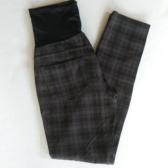 Liverpool Maternity Plaid Stitch Fix Legging 2 / 26 Black Gray - Picture 11 of 15